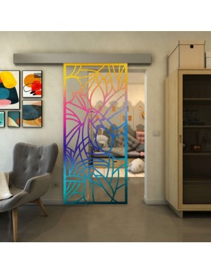 Glasschiebetür ECO-LINE - Fineprint Model 148 Verlauf auf Klarglas