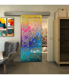 Glasschiebetür ECO-LINE - Fineprint Model 149 Verlauf auf Klarglas
