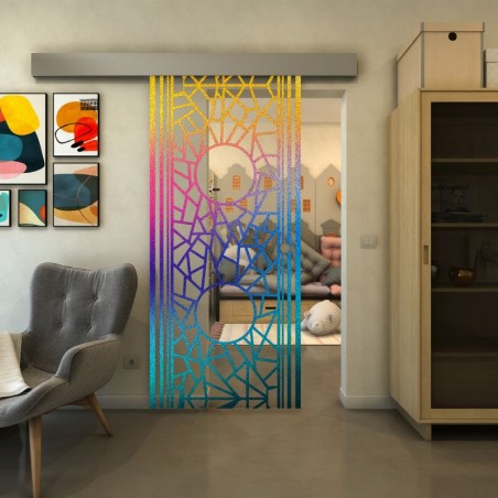 Glasschiebetür ECO-LINE - Fineprint Model 154 Verlauf auf Klarglas