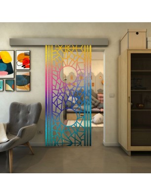 Glasschiebetür ECO-LINE - Fineprint Model 154 Verlauf auf Klarglas