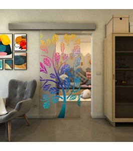 Glasschiebetür ECO-LINE - Fineprint Model 159 Verlauf auf Klarglas