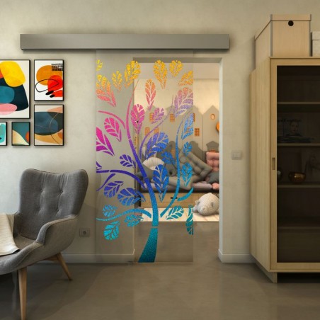 Glasschiebetür ECO-LINE - Fineprint Model 159 Verlauf auf Klarglas