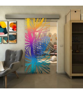 Glasschiebetür ECO-LINE - Fineprint Model 169 Verlauf auf Klarglas