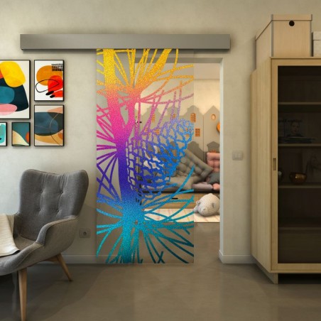 Glasschiebetür ECO-LINE - Fineprint Model 169 Verlauf auf Klarglas