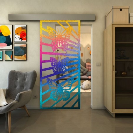 Glasschiebetür ECO-LINE - Fineprint Model 176 Verlauf auf Klarglas