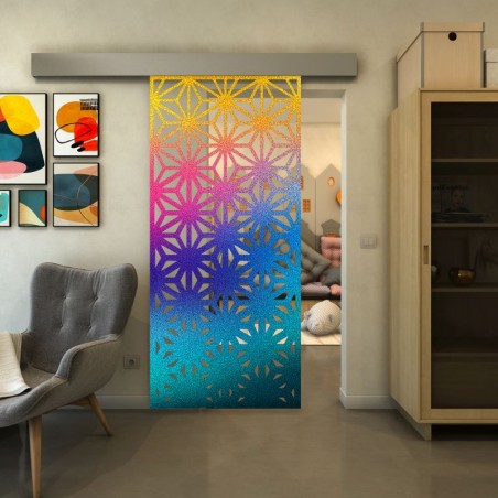 Glasschiebetür ECO-LINE - Fineprint Model 187 Verlauf auf Klarglas