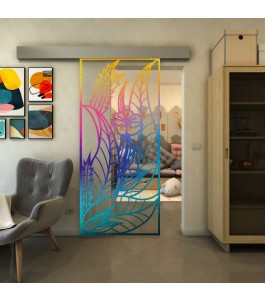 Glasschiebetür ECO-LINE - Fineprint Model 195 Verlauf auf Klarglas