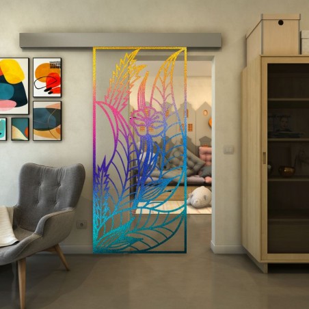 Glasschiebetür ECO-LINE - Fineprint Model 195 Verlauf auf Klarglas