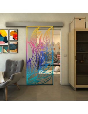 Glasschiebetür ECO-LINE - Fineprint Model 195 Verlauf auf Klarglas