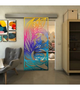 Glasschiebetür ECO-LINE - Fineprint Model 196 Verlauf auf Klarglas