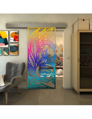 Glasschiebetür ECO-LINE - Fineprint Model 196 Verlauf auf Klarglas