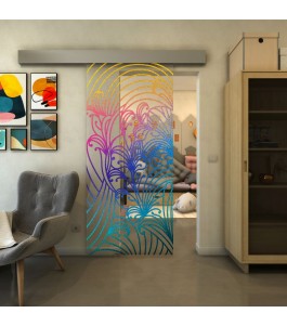 Glasschiebetür ECO-LINE - Fineprint Model 200 Verlauf auf Klarglas