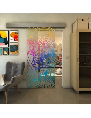 Glasschiebetür ECO-LINE - Fineprint Model 200 Verlauf auf Klarglas