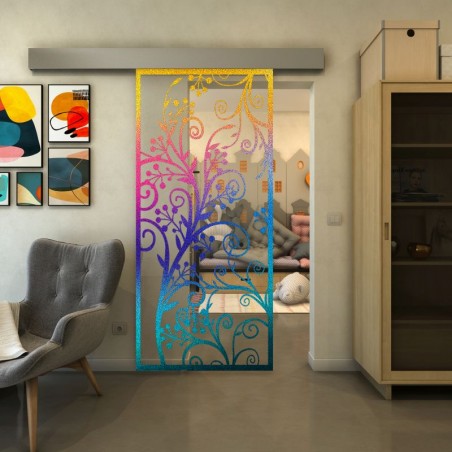 Glasschiebetür ECO-LINE - Fineprint Model 204 Verlauf auf Klarglas
