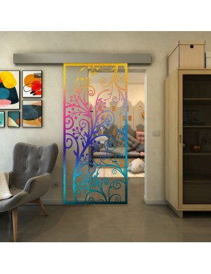 Glasschiebetür ECO-LINE - Fineprint Model 204 Verlauf auf Klarglas