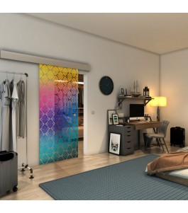 Glasschiebetür ECO-LINE - Fineprint Model 001 Verlauf auf Klarglas