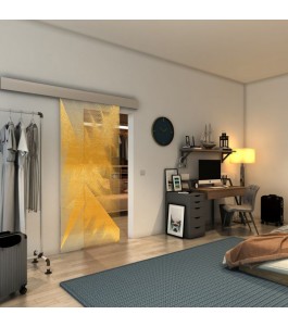 Glasschiebetür ECO-LINE - Fineprint Model 026 Gold auf Klarglas