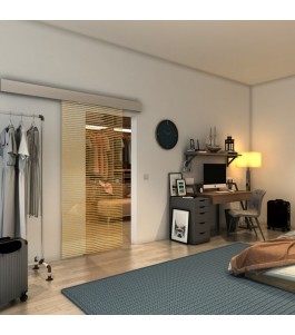 Glasschiebetür ECO-LINE - Fineprint Model 046 Gold auf Klarglas