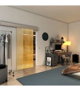 Glasschiebetür ECO-LINE - Fineprint Model 050 Gold auf Klarglas