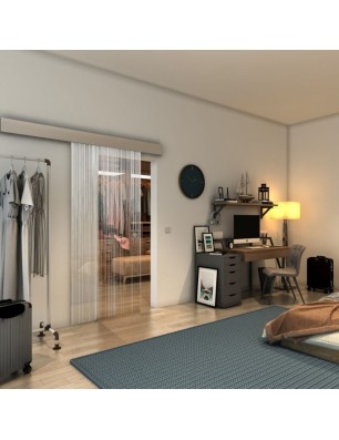 Glasschiebetür ECO-LINE - Fineprint Model 052 Weiss auf Klarglas