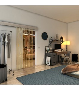Glasschiebetür ECO-LINE - Fineprint Model 060 Gold auf Klarglas