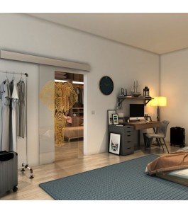 Glasschiebetür ECO-LINE - Fineprint Model 078 Gold auf Klarglas