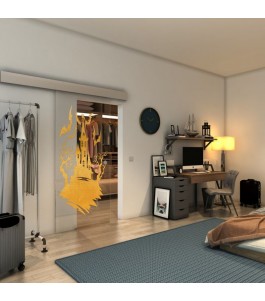 Glasschiebetür ECO-LINE - Fineprint Model 114 Gold auf Klarglas