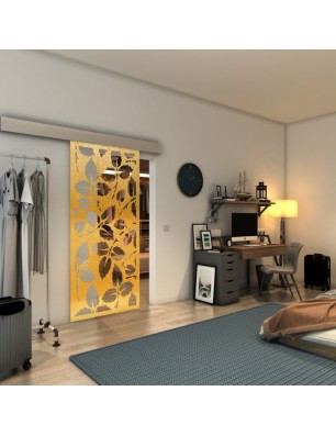 Glasschiebetür ECO-LINE - Fineprint Model 175 Gold auf Klarglas