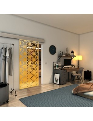 Glasschiebetür ECO-LINE - Fineprint Model 187 Gold auf Klarglas