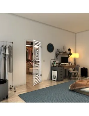 Ganzglastür - Fineprint Model 014 Weiss auf Klarglas