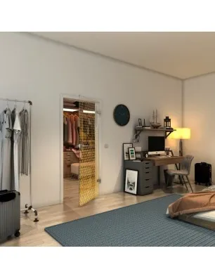 Ganzglastür - Fineprint Model 038 Gold auf Klarglas