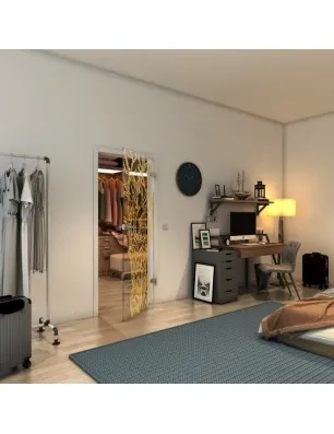 Ganzglastür - Fineprint Model 105 Gold auf Klarglas