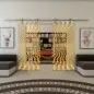 Glasschiebetür PIPE-LINE - Fineprint Modell 044 Gold auf Klarglas