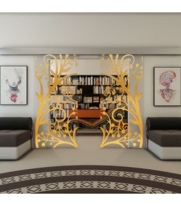 Glasschiebetür ECO-LINE - Fineprint Model 146 Gold auf Klarglas