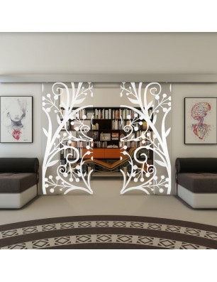 Glasschiebetür ECO-LINE - Fineprint Model 146 Weiss auf Klarglas