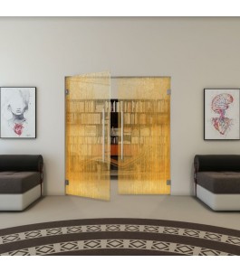 Pendeltür - Fineprint Model 050 Gold auf Klarglas