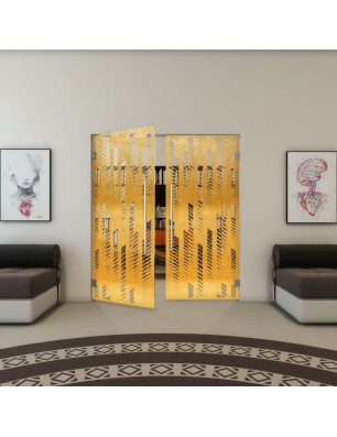 Pendeltür - Fineprint Model 067 Gold auf Klarglas