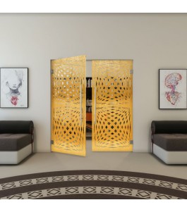 Pendeltür - Fineprint Model 071 Gold auf Klarglas