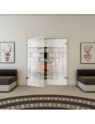 Ganzglastür - Fineprint Model 050 Weiss auf Klarglas