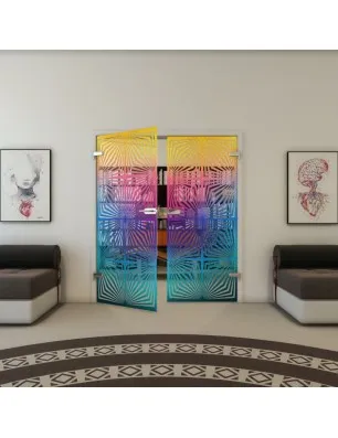 Ganzglastür - Fineprint Model 069 Verlauf auf Klarglas