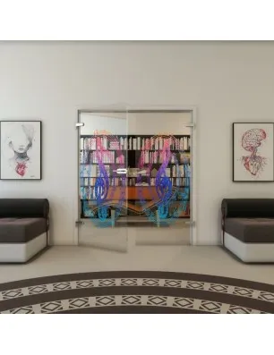 Ganzglastür - Fineprint Model 134 Verlauf auf Klarglas