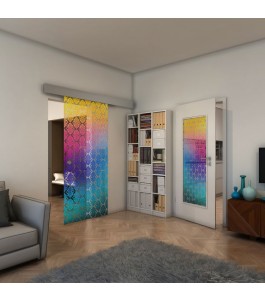 Glasschiebetür ECO-LINE - Fineprint Model 001 Verlauf auf Klarglas