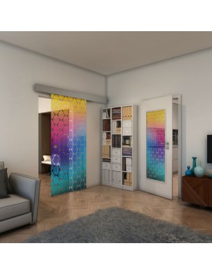 Glasschiebetür ECO-LINE - Fineprint Model 001 Verlauf auf Klarglas