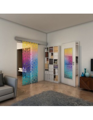 Glasschiebetür ECO-LINE - Fineprint Model 005 Verlauf auf Klarglas