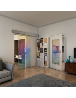 Glasschiebetür ECO-LINE - Fineprint Model 007 Verlauf auf Klarglas