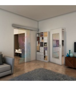 Glasschiebetür ECO-LINE - Fineprint Model 009 Verlauf auf Klarglas