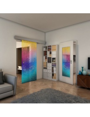 Glasschiebetür ECO-LINE - Fineprint Model 015 Verlauf auf Klarglas