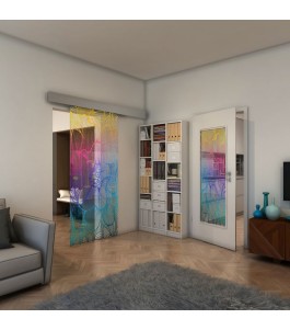 Glasschiebetür ECO-LINE - Fineprint Model 020 Verlauf auf Klarglas