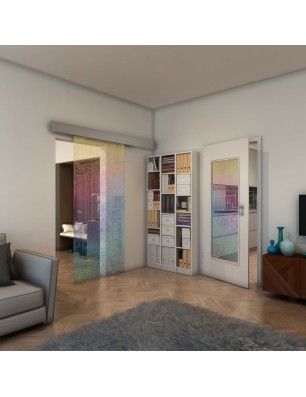 Glasschiebetür ECO-LINE - Fineprint Model 021 Verlauf auf Klarglas