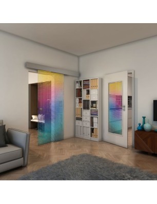 Glasschiebetür ECO-LINE - Fineprint Model 022 Verlauf auf Klarglas